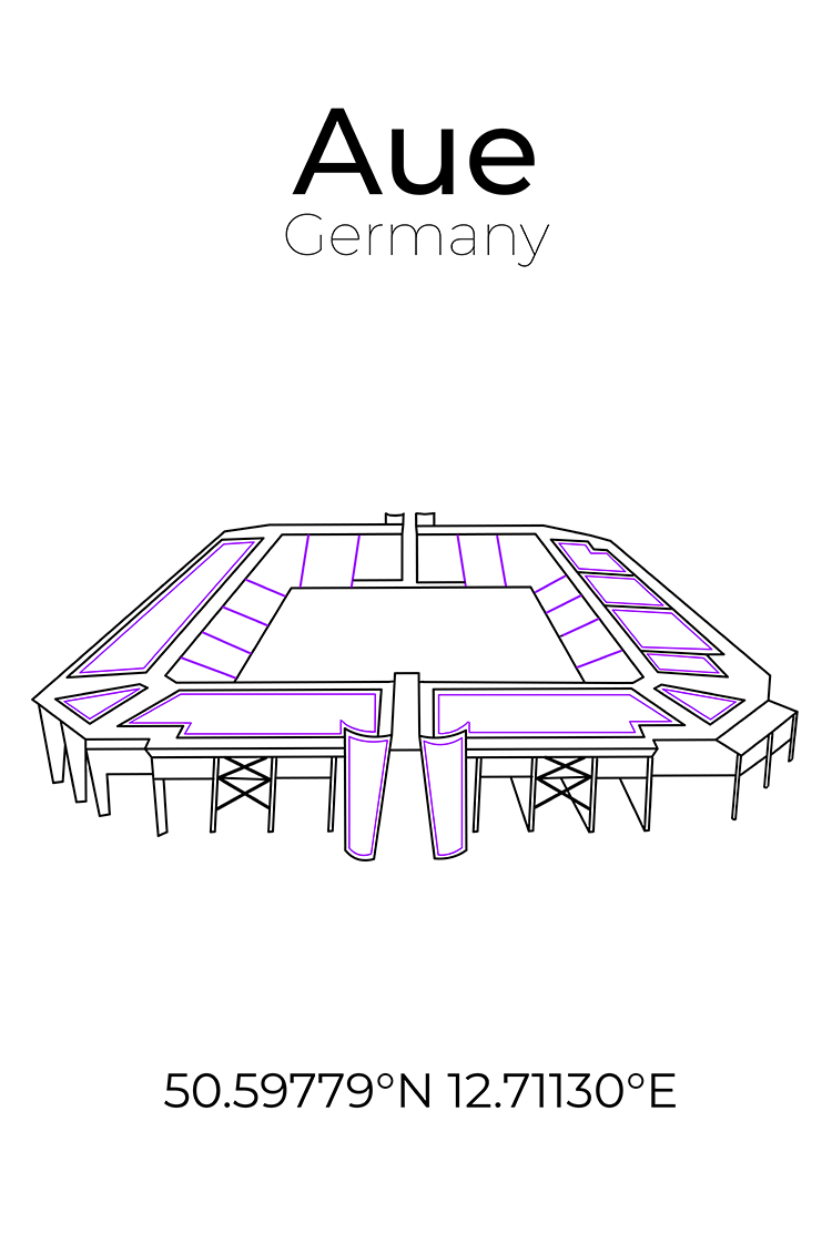 Stadion Poster Aue Line Art Print