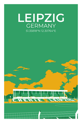 Stadion Illustration Poster Leipzig - Alfred-Kunze-Sportpark