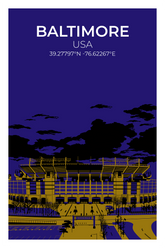 Stadion Illustration Poster Baltimore