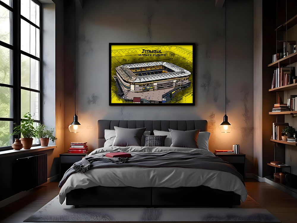 Stadion Poster Istanbul Art Print - Stadtteil Kadıköy, Istanbul