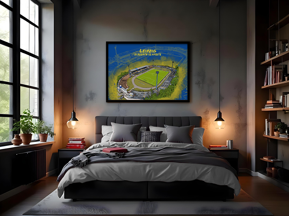 Stadion Poster Leipzig Art Print | Bruno-Plache-Stadion