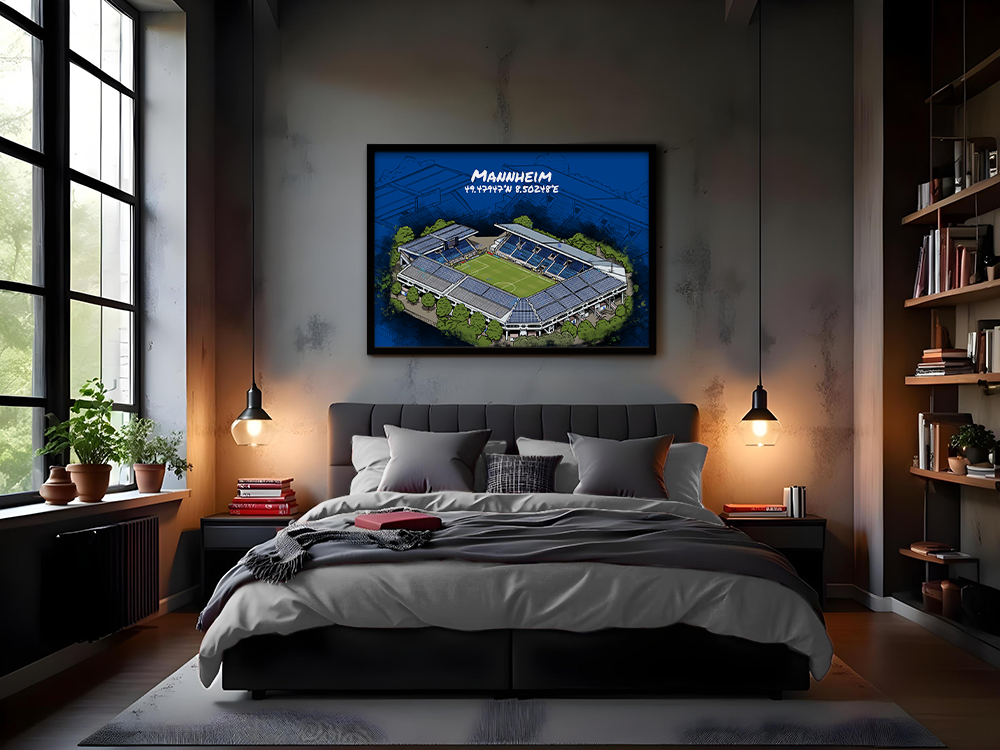 Stadion Poster Mannheim Art Print
