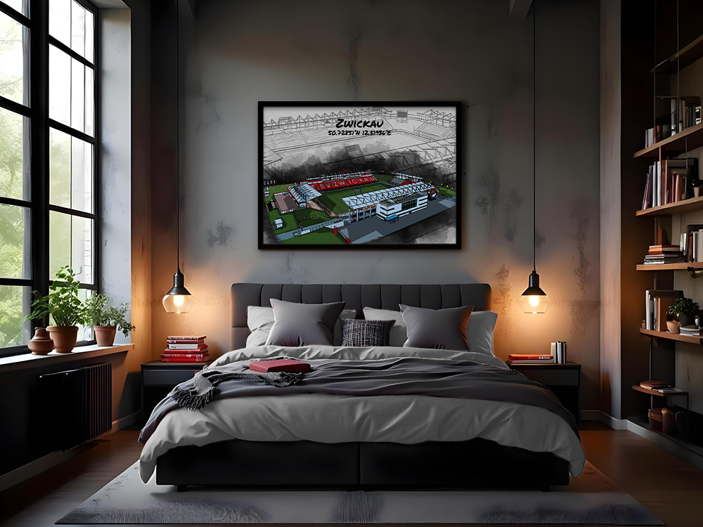 Stadion Poster Zwickau Art Print