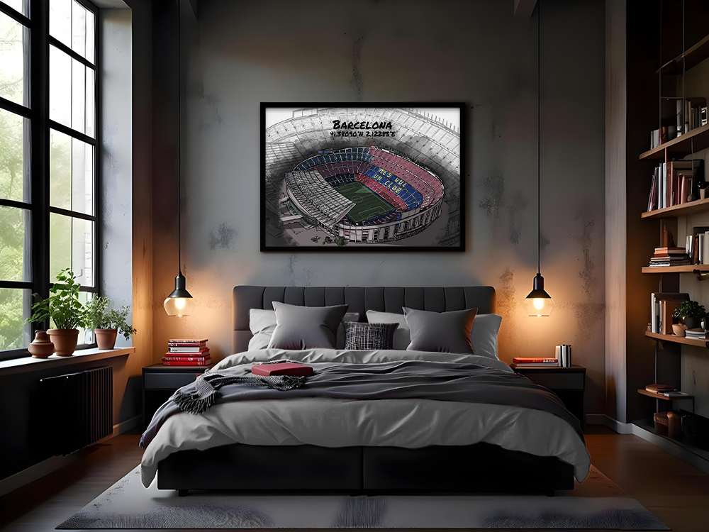 Stadion Poster Barcelona Art Print - Vor Umbau