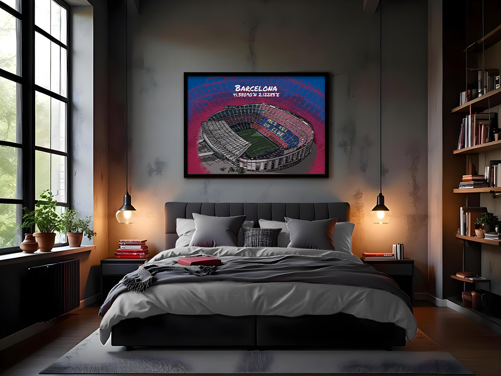 Stadion Poster Barcelona Art Print - Vor Umbau