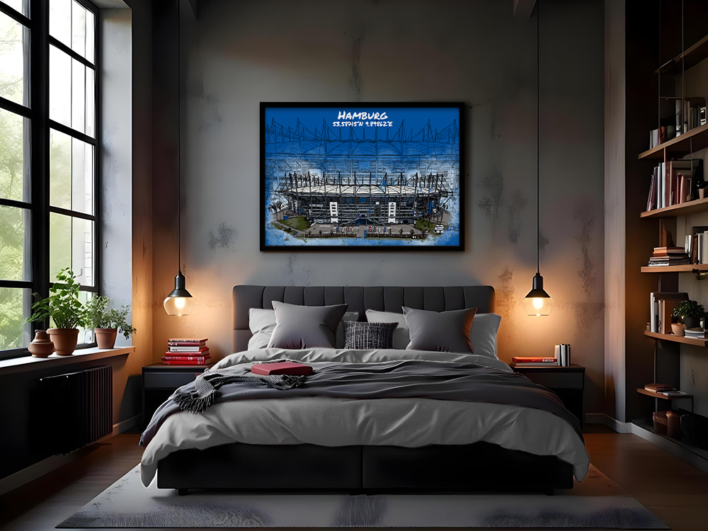Stadion Poster Hamburg Art Print
