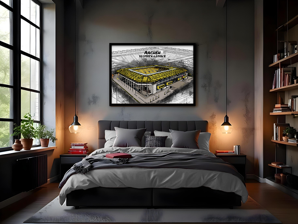 Stadion Poster Aachen Art Print