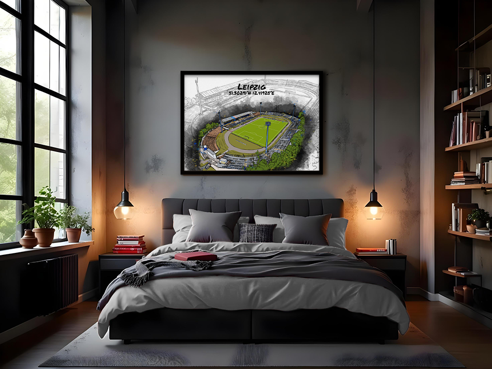 Stadion Poster Leipzig Art Print | Bruno-Plache-Stadion