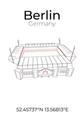 Stadion Poster Berlin, Line Art Print