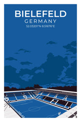 Stadion Illustration Poster Bielefeld