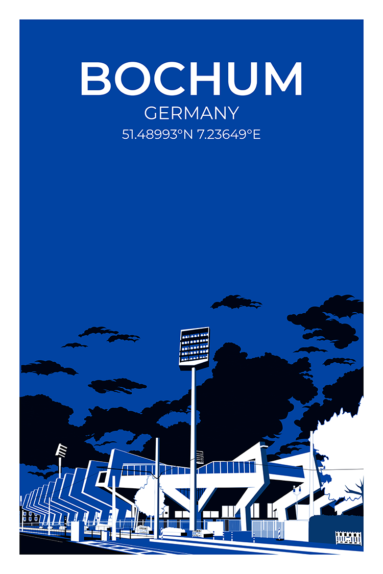 Stadion Illustration Poster Bochum