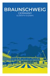 Stadion Illustration Poster Braunschweig