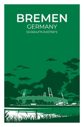 Stadion Illustration Poster Bremen