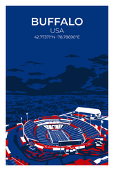 Stadion Illustration Poster Buffalo