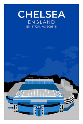 Stadion Illustration Poster Chelsea