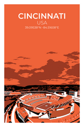 Stadion Illustration Poster Cincinnati