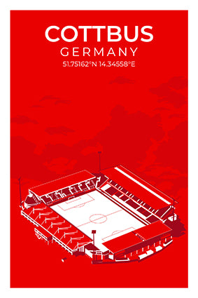 Stadion Illustration Poster Cottbus
