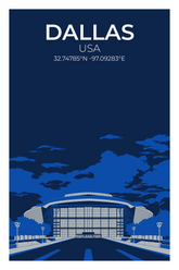 Stadion Illustration Poster Dallas