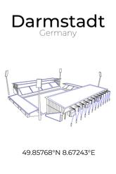 Stadion Poster Darmstadt, Line Art Print