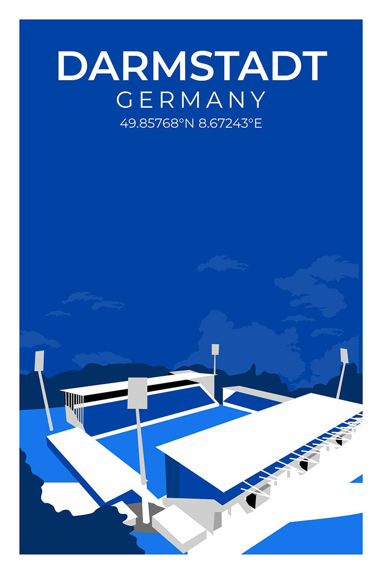 Stadion Illustration Poster Darmstadt