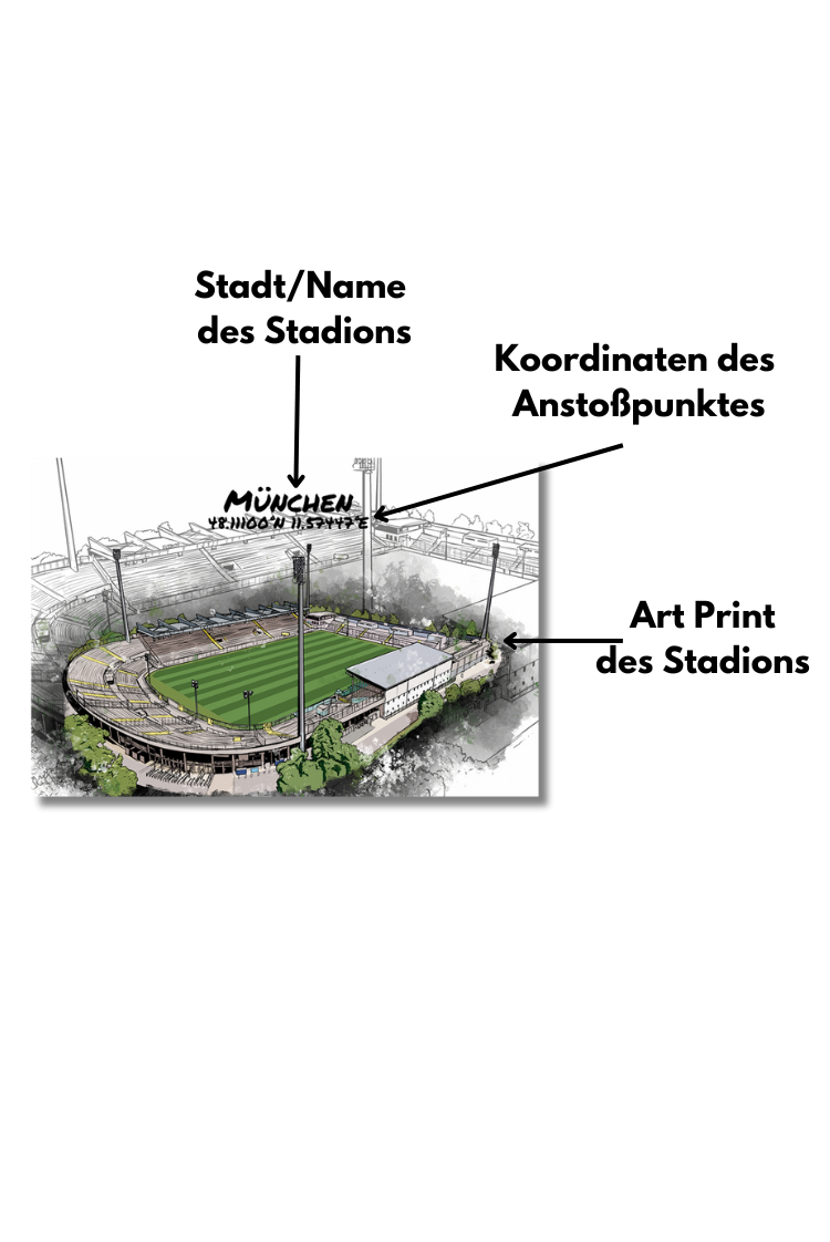 Dein individueller Stadion Art Print