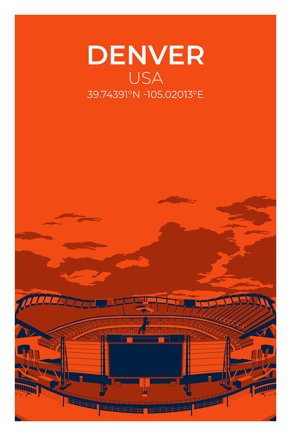 Stadion Illustration Poster Denver