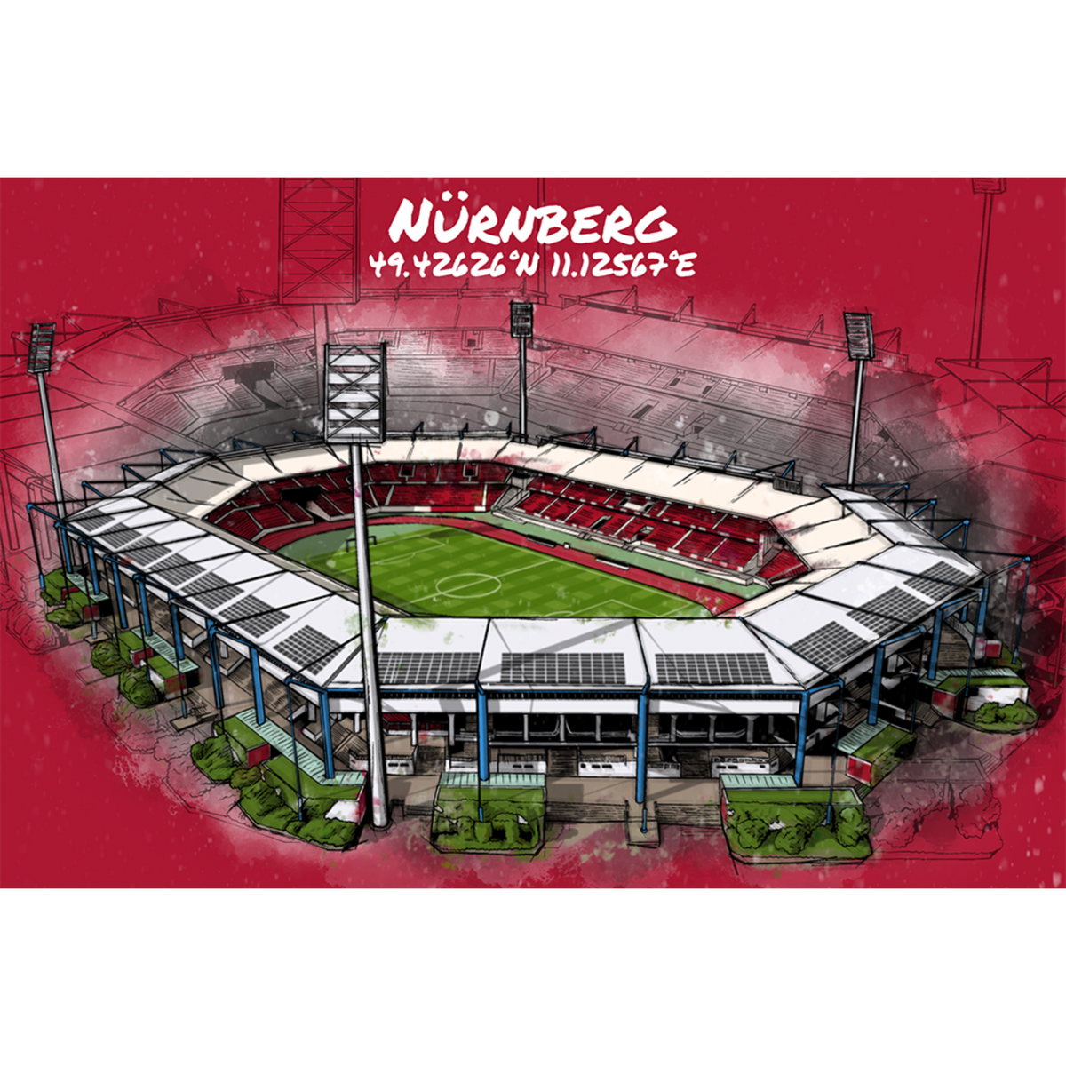 Stadion Poster Nürnberg Art Print