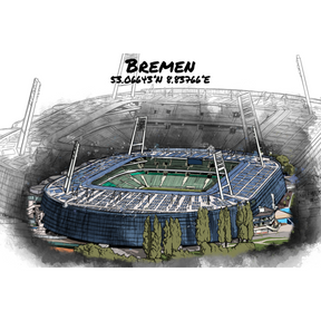 Stadion Poster Bremen Art Print