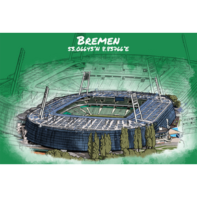 Stadion Poster Bremen Art Print