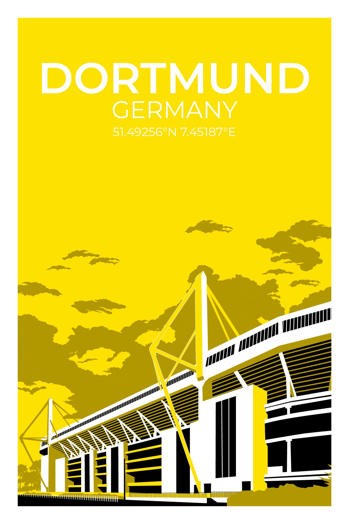 Stadion Illustration Poster Dortmund