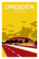 Stadion Illustration Poster Dresden