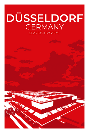Stadion Illustration Poster Düsseldorf