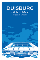 Stadion Illustration Poster Duisburg