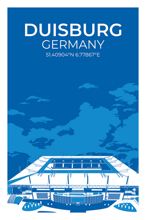 Stadion Illustration Poster Duisburg