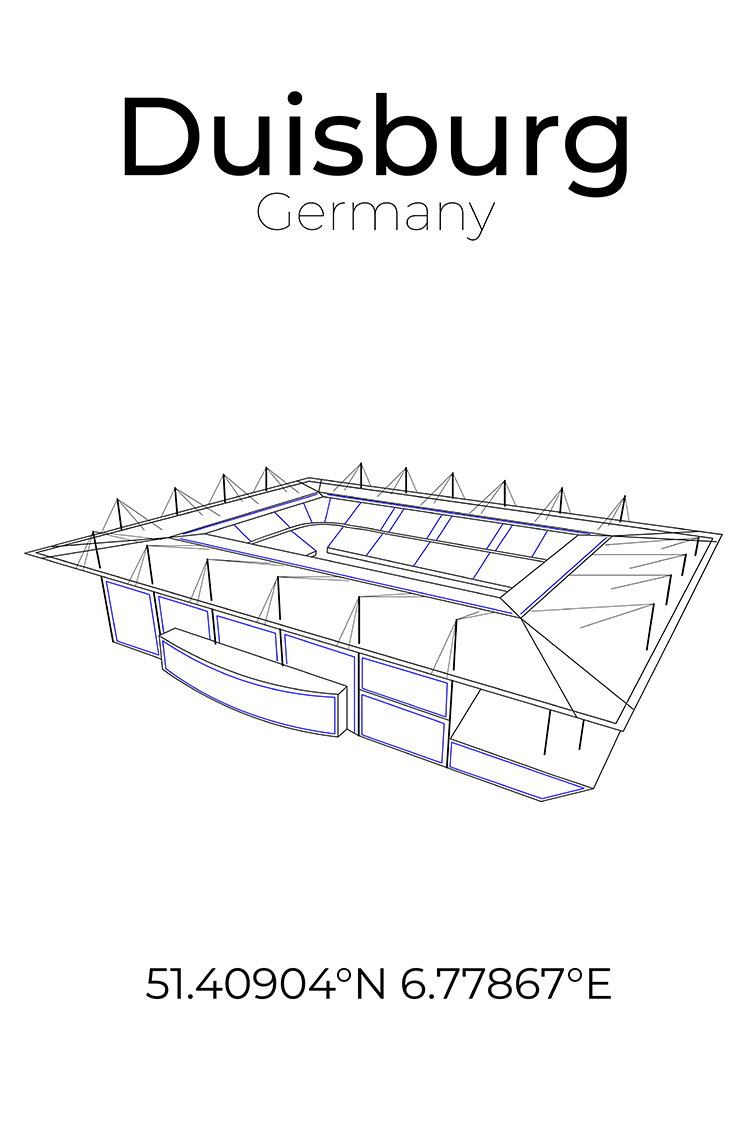 Stadion Poster Duisburg, Line Art Print