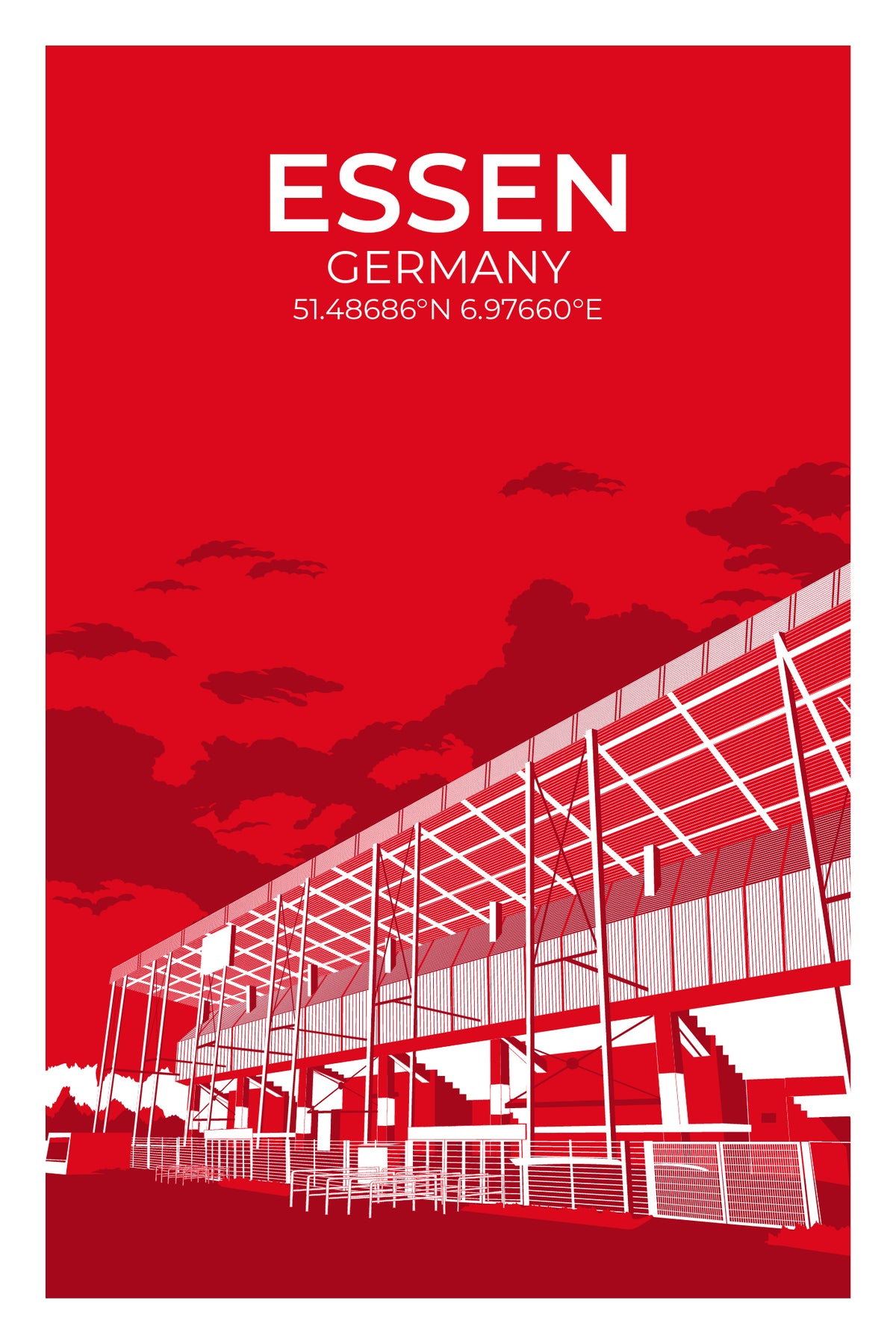 Stadion Illustration Poster Essen