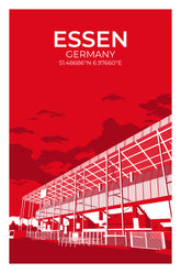 Stadion Illustration Poster Essen