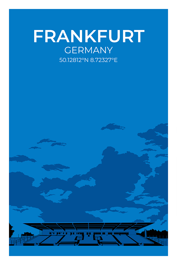 Stadion Illustration Poster Frankfurt Bornheimer Hang