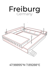 Stadion Poster Freiburg - "Altes" Stadion, Line Art Print