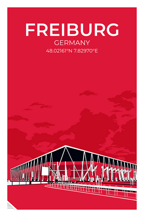Stadion Illustration Poster Freiburg