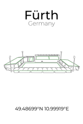 Stadion Poster Fürth, Line Art Print