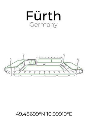 Stadion Poster Fürth, Line Art Print