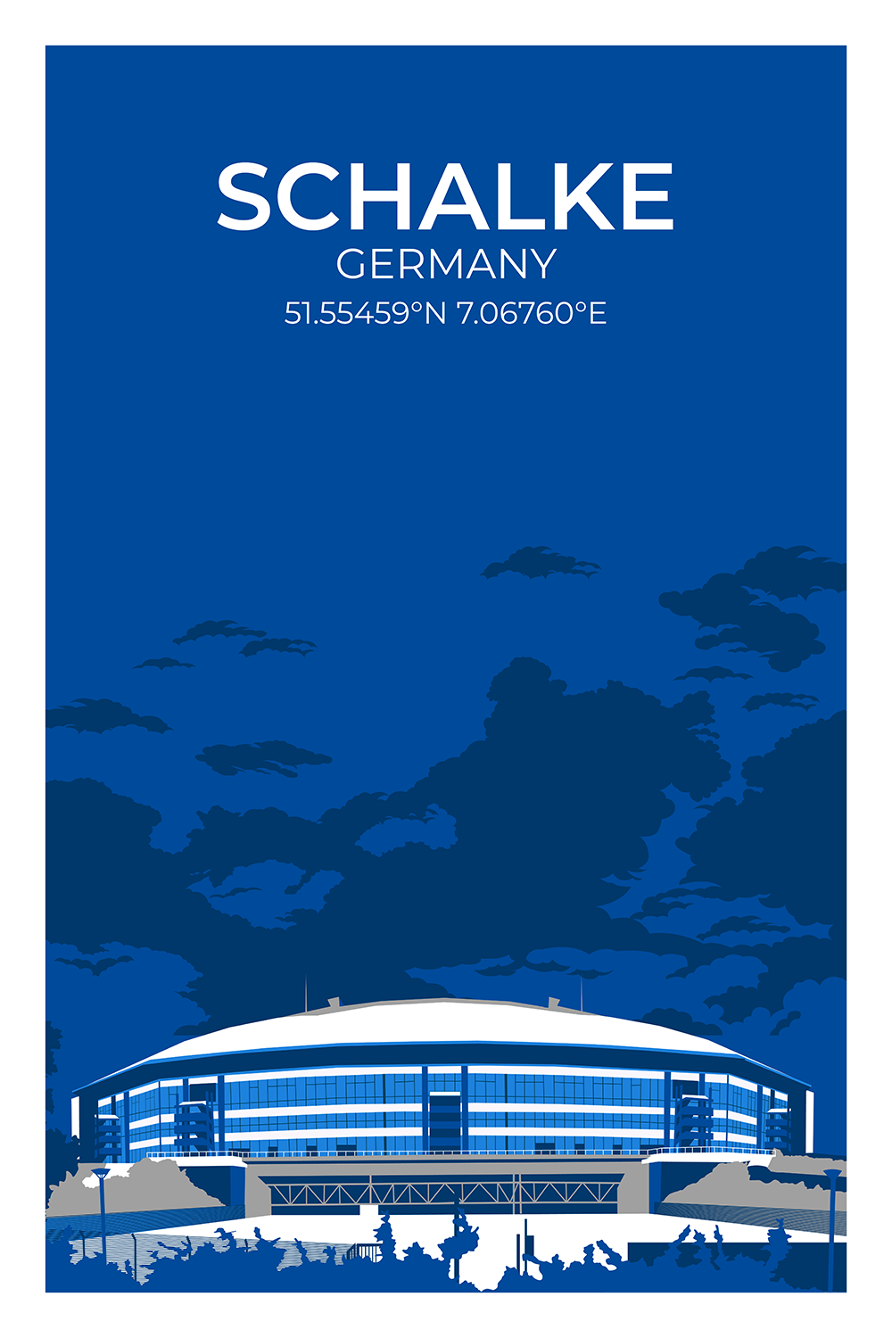 Stadion Illustration Poster Schalke