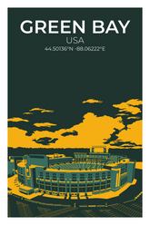 Stadion Illustration Poster Green Bay