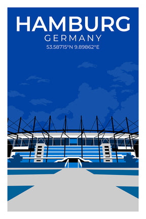 Stadion Illustration Poster Hamburg