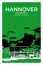Stadion Illustration Poster Hannover