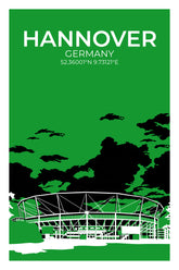 (B-Ware) Stadion Illustration Hannover 40x60 cm ohne Rahmen