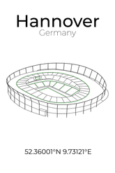 Stadion Poster Hannover, Line Art Print
