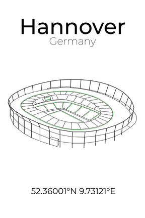 Stadion Poster Hannover, Line Art Print