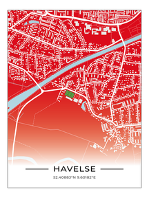Stadion Poster Havelse, Fußball Karte, Fußball Poster